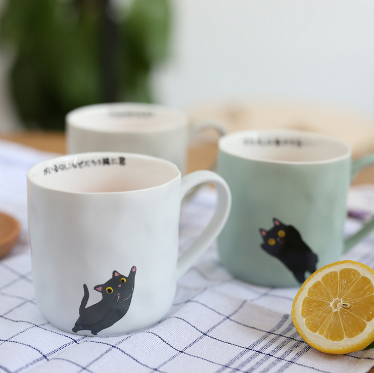 Japanese Kitty Catlike Retro Cartoon coffee glass Northern Europe Mug Ceramic cup breakfast milk Water cupin the Tableware , Cup/Cups/Kettle , Mug category - from Buy2taobao.com to provide professional Taobao agent buy service