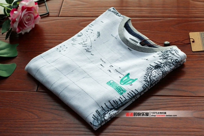 水墨画~男童纯棉长袖T恤2018秋季新款中大童装打底衫儿童假2件T恤