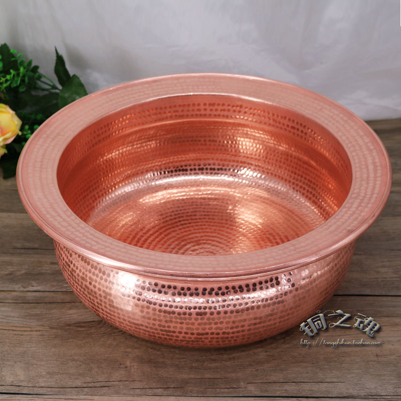 Pure handwork Copper Huang Tongpen Wedding celebration thickening Copper Basin Pure copper Washbasin Foot bath Wash one's face Foot bath basinin the Family/Personal Cleaning Tools , Housework/Floor cleaning equipment , Washbasin category - from Buy2taobao.com to provide professional Taobao agent buy service