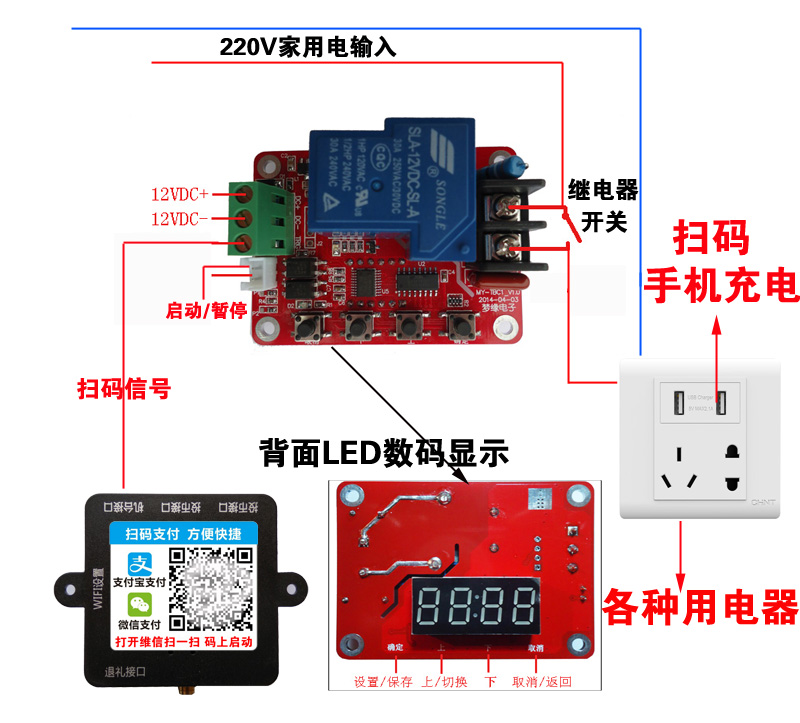 扫码控制器时间计时器移动支付模块充电器单路继电器开关投币在类目 玩具/童车/益智/积木/模型, 游乐/教学设备/大型设施, 游艺机中 - 来自Buy2taobao.com提供专业的淘宝代购服务
