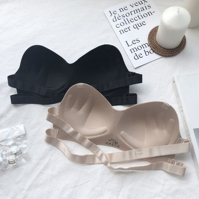 无肩带隐形文胸性感小胸聚拢无痕内衣女无钢圈胸罩抹胸吊带背心夏