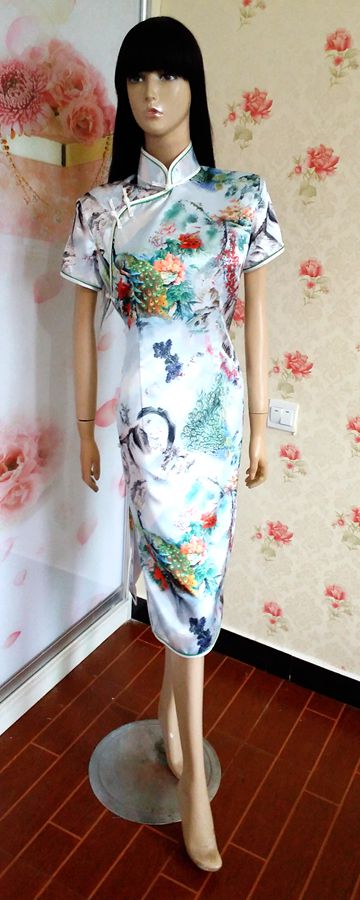 Digital Printing Heavy silk Short sleeved tradition cheongsam manual Customized enlarge Add fertilizerin the Women's clothing/Boutique , Wedding/Cheongsam/Formal dress , Cheongsam category - from Buy2taobao.com to provide professional Taobao agent buy service