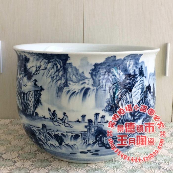 Jingdezhen ceramics Hand drawn Bridges Blue and white landscape Porcelain Underglaze Decoration Vase jarin the Home accessories , Decoration category - from Buy2taobao.com to provide professional Taobao agent buy service