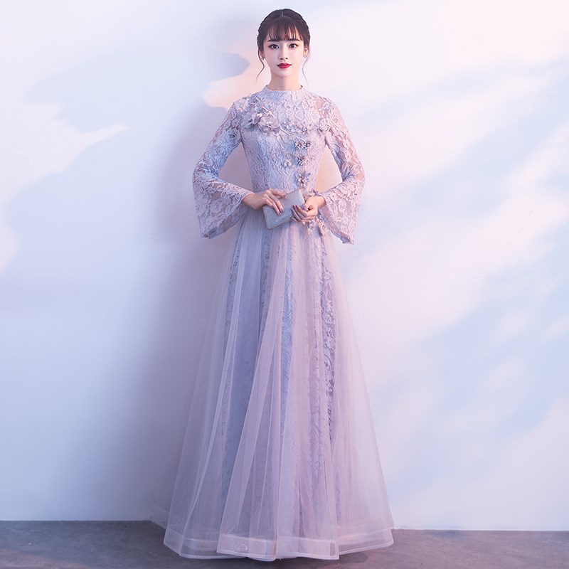 晚禮服裙女2019新款春季宴會優雅主持人端莊大氣長款氣質顯瘦長袖在類目 女裝/女士精品, 婚紗/旗袍/禮服, 禮服/晚裝中 - 來自Buy2taobao.com提供專業的淘寶代購服務