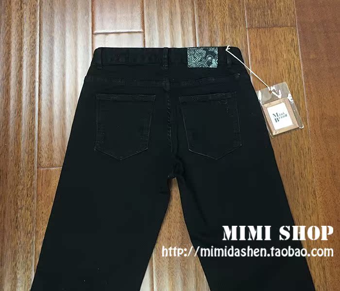 韩国minibrand黑色高腰9分超级显瘦阔腿直筒百搭牛仔裤|msdalam kategori Butik wanita / wanita, seluar jeans - dari Buy2taobao.com untuk memberikan perkhidmatan ejen Taobao profesional membeli