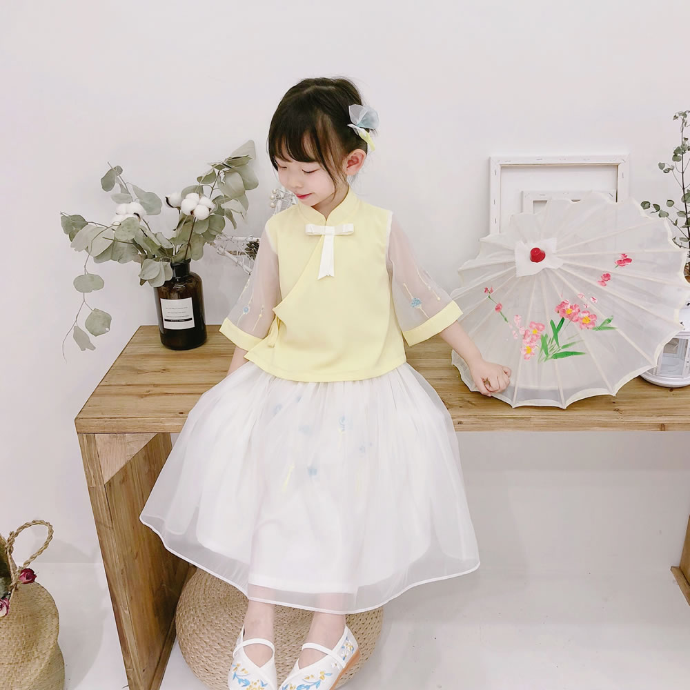 汉服女童夏装中国风套装小童唐装两件套抖音复古小女孩中国风童装在类目 童装/婴儿装/亲子装, 套装中 - 来自Buy2taobao.com提供专业的淘宝代购服务