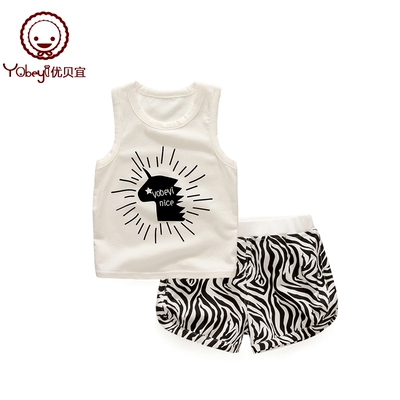 优贝宜 儿童背心套装男女童夏装衣服宝宝背心短裤两件套夏季套装