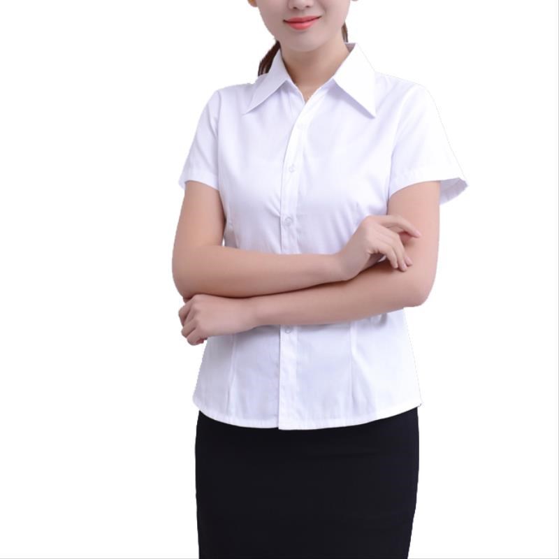 白色衬衫女短袖2019春夏新款职业工作服衬衣气质套装韩版修身工装|ruв категории Женская одежда, рубашка - от Buy2taobao.com для оказания профессиональной услуги покупки агента Taobao