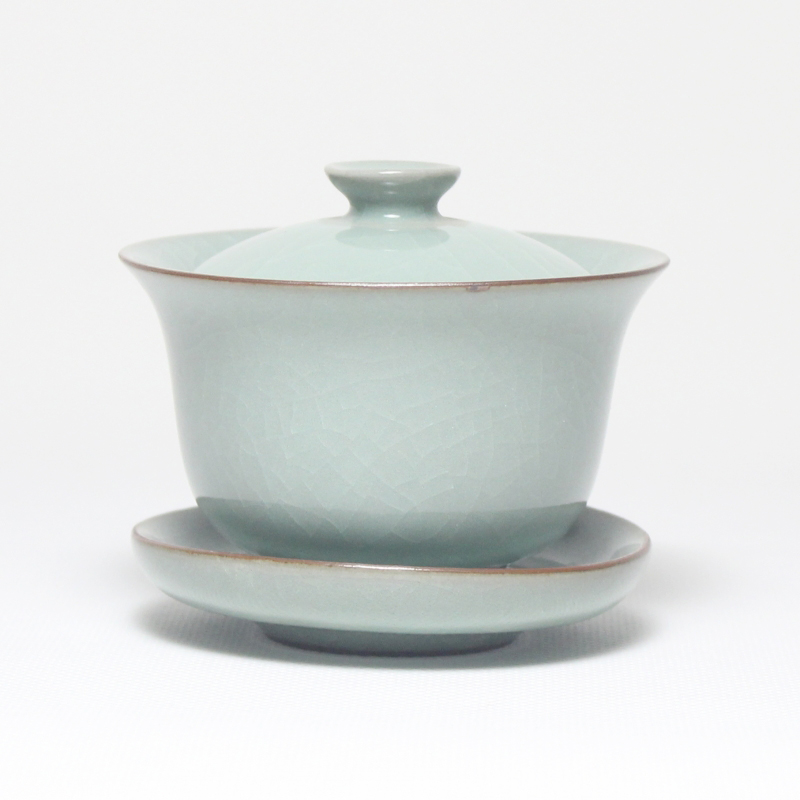 茶具盖碗茶杯 中号茶碗茶具 龙泉青瓷三才碗陶瓷品茗杯泡茶器哥窑在类目 餐饮具, 茶具, 盖碗中 - 来自Buy2taobao.com提供专业的淘宝代购服务