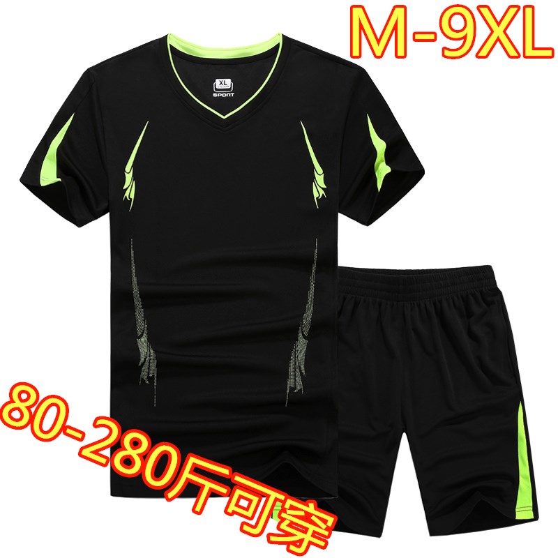 man XL Quick drying suit Short sleeved ventilation Sweat Sports and leisure T shirt Fat Easy Bodybuilding 5 pointsin the Men's clothing, Set , Leisure sports suit category - from Buy2taobao.com to provide professional Taobao agent buy service
