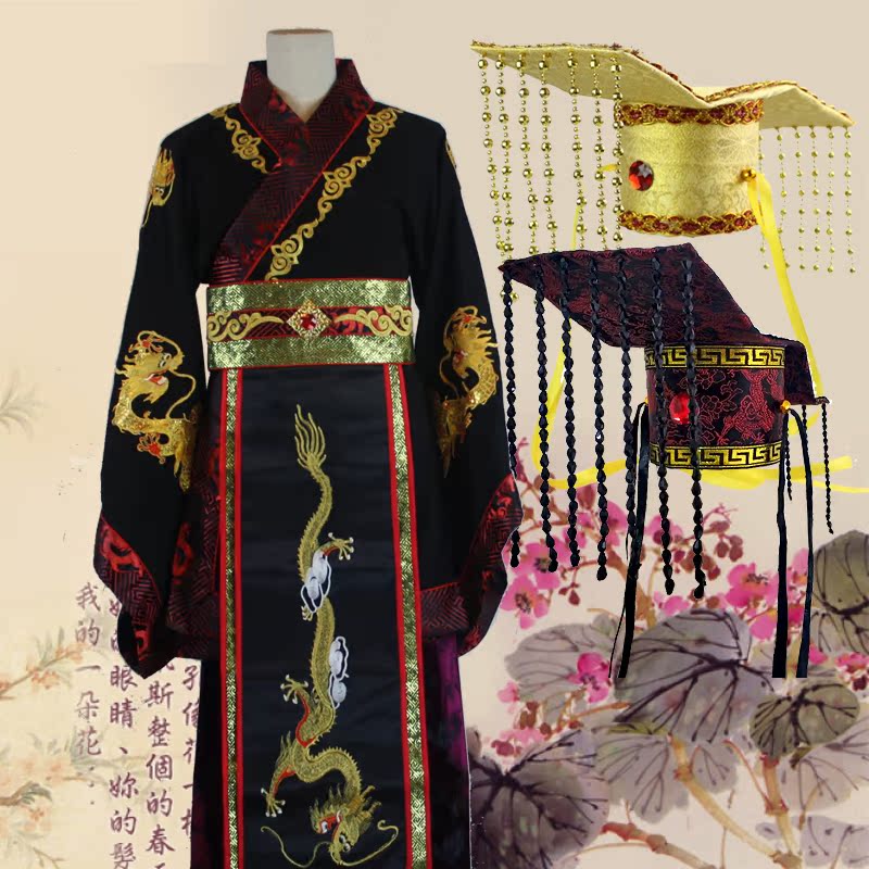 古裝男古代帝王服皇帝皇上黑色龍袍秦始皇戲服演出服裝祭祀主持服在類目 女裝/女士精品, 唐裝/民族服裝/舞臺服裝, 民族服裝/舞臺裝中 - 來自Buy2taobao.com提供專業的淘寶代購服務