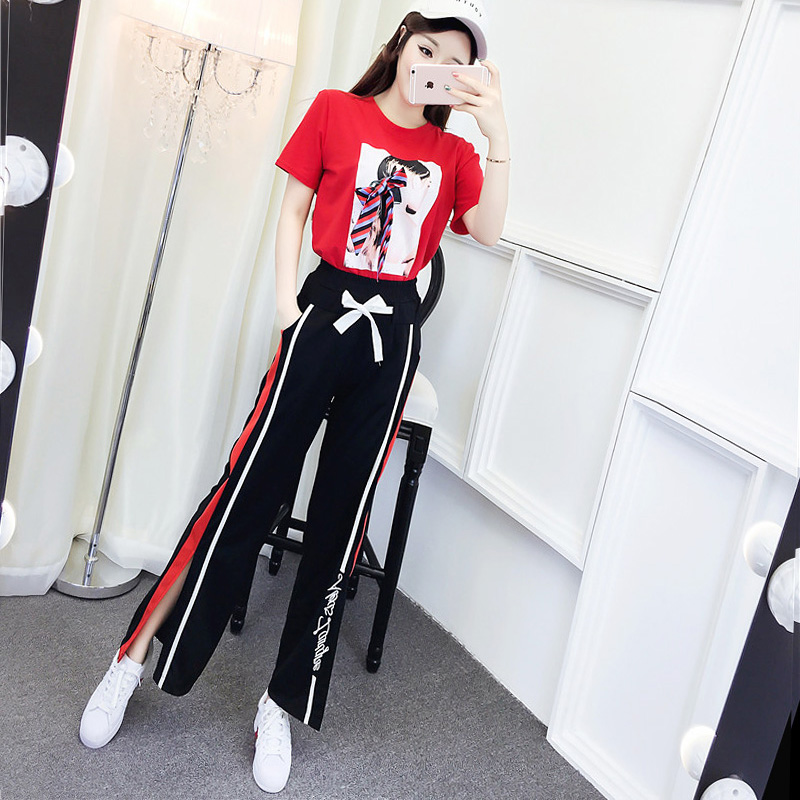 运动休闲套装女2019春夏新款运动风ins短袖T恤女神范洋气运动装潮在类目 女装/女士精品, 套装/学生校服/工作制服, 休闲运动套装中 - 来自Buy2taobao.com提供专业的淘宝代购服务