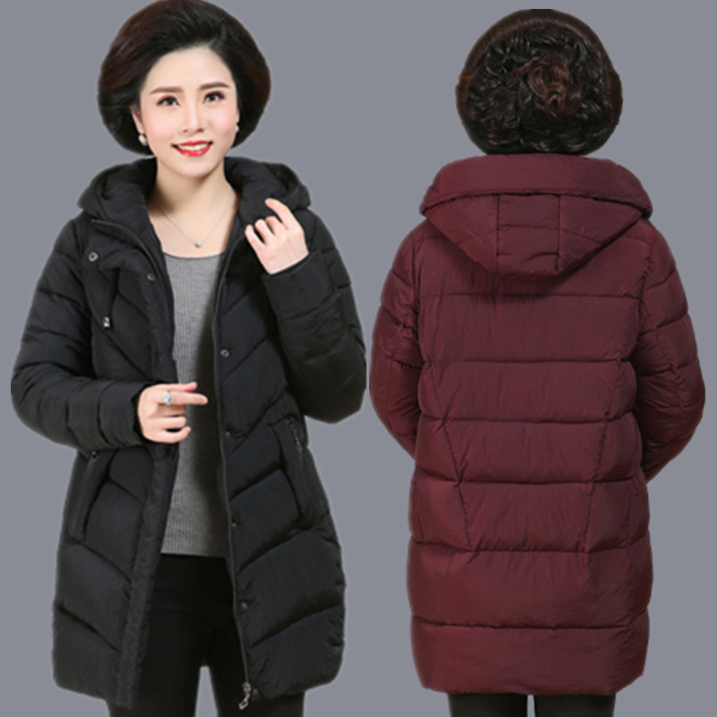 Middle and old age Women's wear Winter clothes coat Down Cotton cotton-padded clothes Add fertilizer XL thickening Mid length version Mom outfit cotton-padded jacketin the Women's clothing/Boutique , Middle-aged women category - from Buy2taobao.com to provide professional Taobao agent buy service