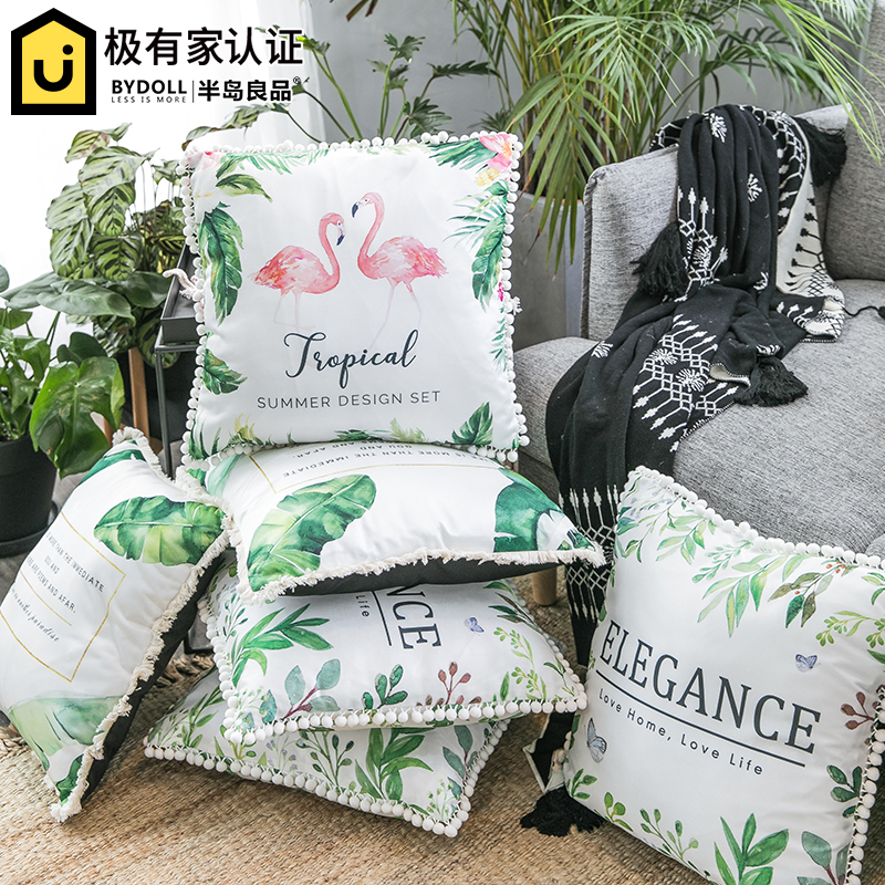 半岛良品北欧流苏抱枕沙发客厅卧室床头靠背靠垫取车护腰靠枕含芯|msdalam kategori rumah Fabrik, bantal/bantal - dari Buy2taobao.com untuk memberikan perkhidmatan ejen Taobao profesional membeli