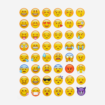 14张1包 苹果手机表情emoji表情 贴纸笑脸呆萌表情贴纸