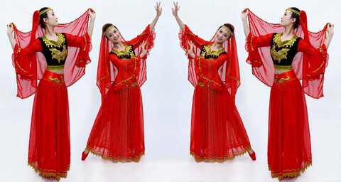 热销女舞台服演出服 新疆演出服装印度舞服装