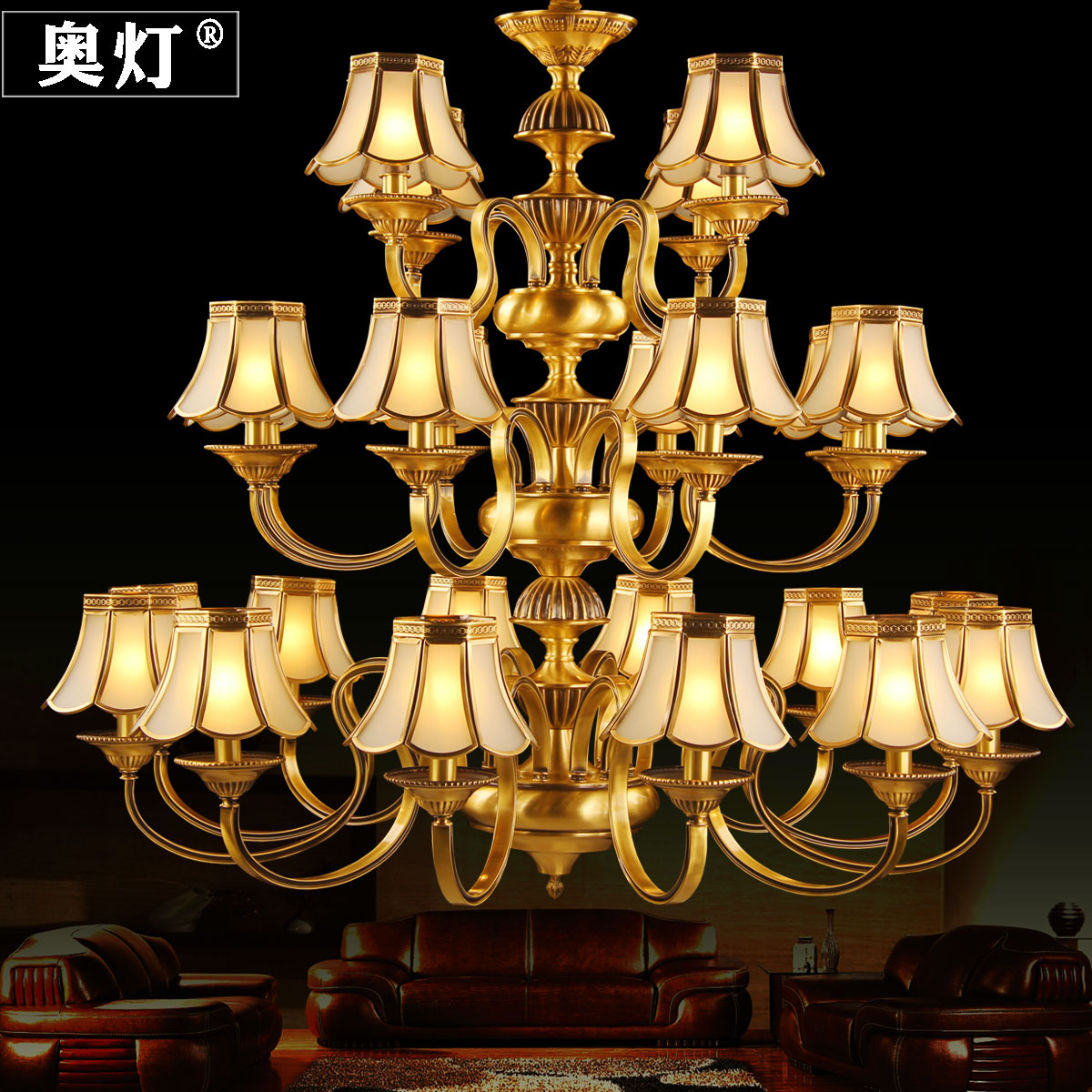 奢华复式楼三层长吊灯全铜灯带焊锡灯罩欧式灯具创意餐厅铜灯9125|ruв категории награду материалов, огни освещения, люстра - от Buy2taobao.com для оказания профессиональной услуги покупки агента Taobao