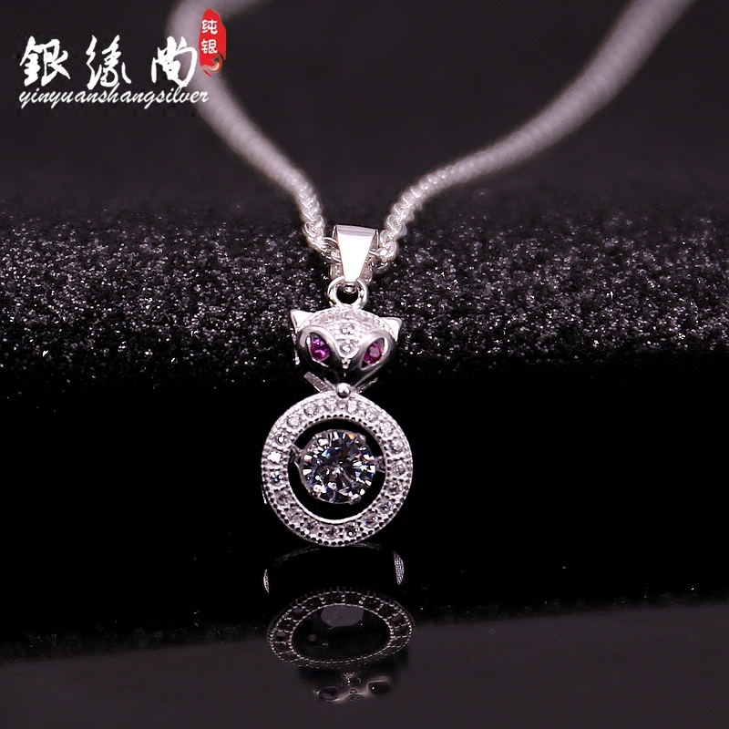 S990纯银灵动之圆女狐狸吊坠女锁骨链圈圈链百搭饰品女友闺蜜礼物|msdalam kategori Aksesori/Barang Kemas Fesyen, loket/loket - dari Buy2taobao.com untuk memberikan perkhidmatan ejen Taobao profesional membeli