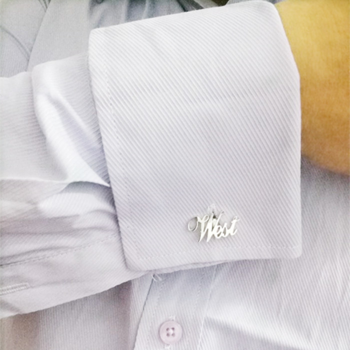 customized Sterling Silver French shirt marry Cufflinks business affairs Simplicity Name Sleeve nail leader A birthday presentin the Accessories/Leather belt/Hat/Muffler , Cufflink category - from Buy2taobao.com to provide professional Taobao agent buy service