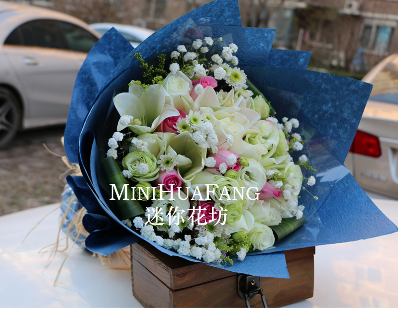 北京鲜花店白玫瑰百合雏菊洋桔梗爱情鲜花免费速递生日花束|ruв категории доставка цветов/цветок моделирования/растения садоводства, доставка цветов (город) - от Buy2taobao.com для оказания профессиональной услуги покупки агента Taobao