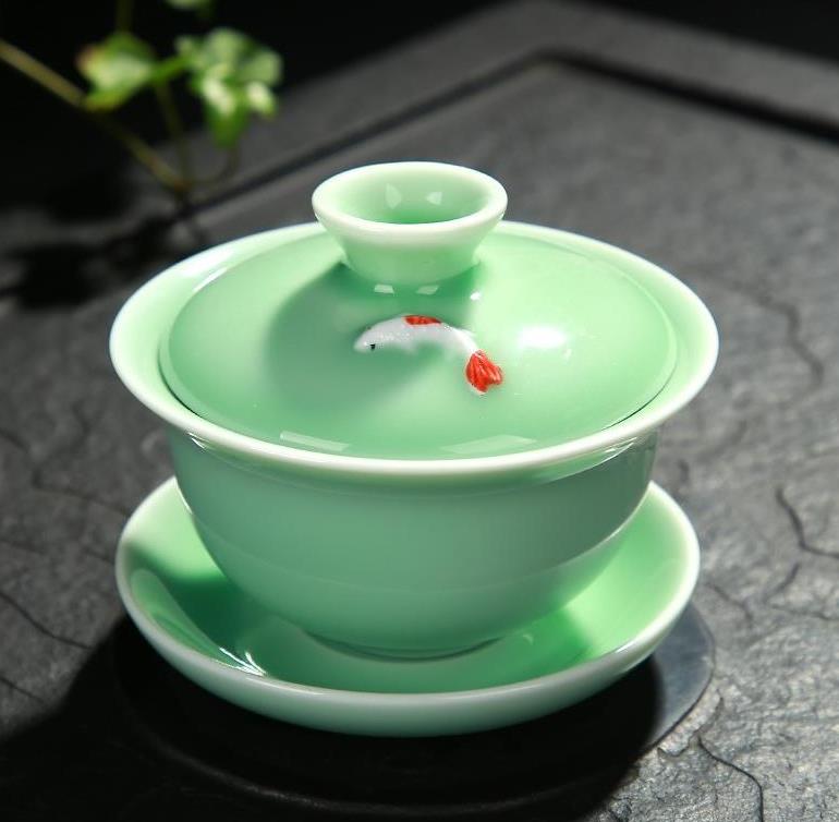 瓷茶具套装盖碗茶壶鱼杯套装龙泉瓷彩鲤鱼茶具套装配件|ruв категории посуда, чайный сервиз, кунг - Фу, чайный сервиз - от Buy2taobao.com для оказания профессиональной услуги покупки агента Taobao
