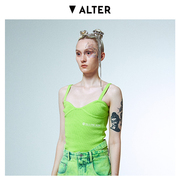 rollingacid设计师品牌alter荧光，绿色性感胸型紧身吊带