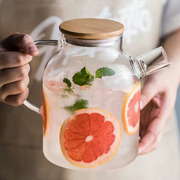 水壶凉茶杯高硼硅玻璃套装家用凉水壶水果花茶壶组合自制果茶夏季