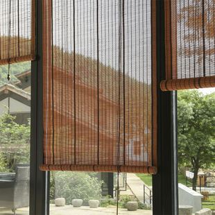 竹帘窗帘卷帘升降遮光遮阳帘子隔断屏风，中式复古禅意阳台日式茶室