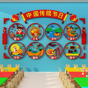中国传统节日幼儿园环境创主题成品布置教室托管班文化墙面贴纸画