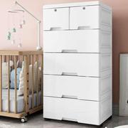 纯白色加厚抽屉式收纳柜子宝宝，婴儿童衣柜储物柜，整理箱盒五斗柜