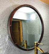 铁艺工业风做旧酒吧洗手间镜子，复古圆形壁挂，装饰镜美式浴室挂墙镜