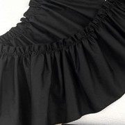 纯黑色8厘米宽经典布艺，棉布领口袖口裙子荷叶边飞边花边辅料