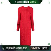 香港直邮marineserre女士serre海，军风红色连衣裙d159fw22w