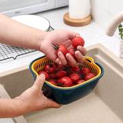双层镂空水果盆洗水果沥水，篮家用水果篮大号，果盘创意厨房洗菜篮