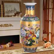 2023高档景德镇陶瓷花瓶现代中式金色龙凤，落地大花瓶家居客厅工