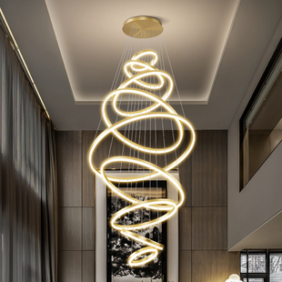复式楼大吊灯创意艺术设计师工程装饰商铺楼梯酒店别墅lotf长吊灯