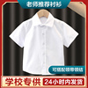 儿童白衬衫男童短袖纯棉夏季小学生校服长袖女童白色衬衣表演出服