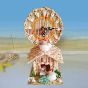 海螺贝壳工艺品时钟表，地中海家居装饰品摆件，特色礼物创意饰品
