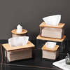 纸巾盒抽纸盒客厅餐厅桌面透明抽纸筒竹盖创意纸盒多功能收纳可爱