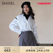 SNIDEL秋冬款优雅针织打底可拆袖雪纺衬衫两件套SWNT225097