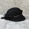羊毛呢贝雷帽女秋冬气质复古细腻毡帽赫本风法式礼帽凸顶马术帽子