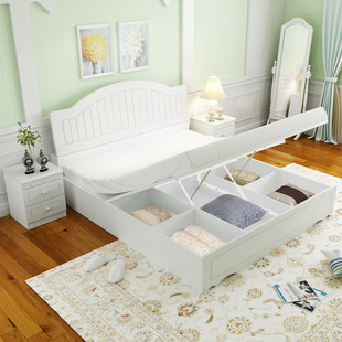 韩式主卧床1.5米气动高箱储物床欧式田园公主床现代简约板式床