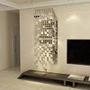 马赛克镜子瓷砖贴纸电视背景墙面，格栅装饰画客厅亚克力3d立体布置