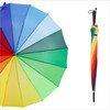 16K直杆彩虹伞 长柄自动雨伞 创意广告雨伞