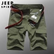 吉普jeepspirit休闲短裤男五分裤，夏季外穿裤子，宽松多口袋工装裤8