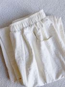 日系米白色棉麻工装，直筒裤子女夏季薄款宽松显瘦高腰阔腿凉爽长裤