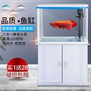 60/80长玻璃鱼缸带底柜桌面家用客厅水族箱生态热带鱼懒人金鱼缸