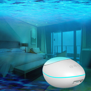 海洋氛围投影灯USB插电卧室浪漫床头灯水波纹满天星情侣星空灯