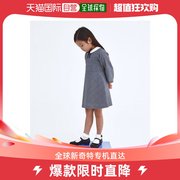 日本直邮green label relaxing 儿童款格林格纹白领连衣裙 高腰剪