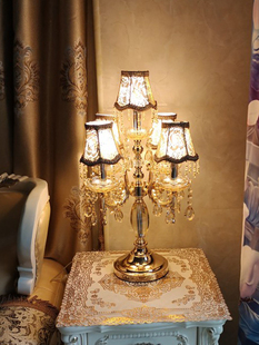 欧式台灯奢华卧室高档水晶台灯，美式多头大号，别墅客厅卧室床头灯i.